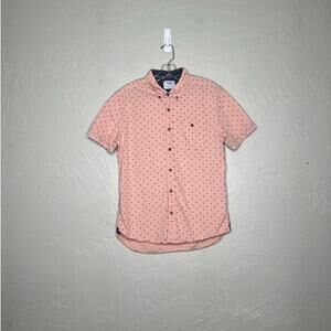 Level Ten Men's Medium Pink Diamond Print Short Sleeve Shirt